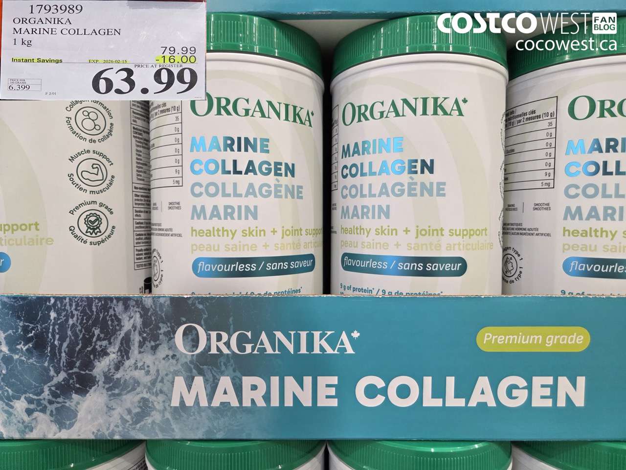 1793989 ORGANIKA MARINE COLLAGEN 1 KG ($16.00 INSTANT SAVINGS EXPIRES ON 2026-02-15) $63.99