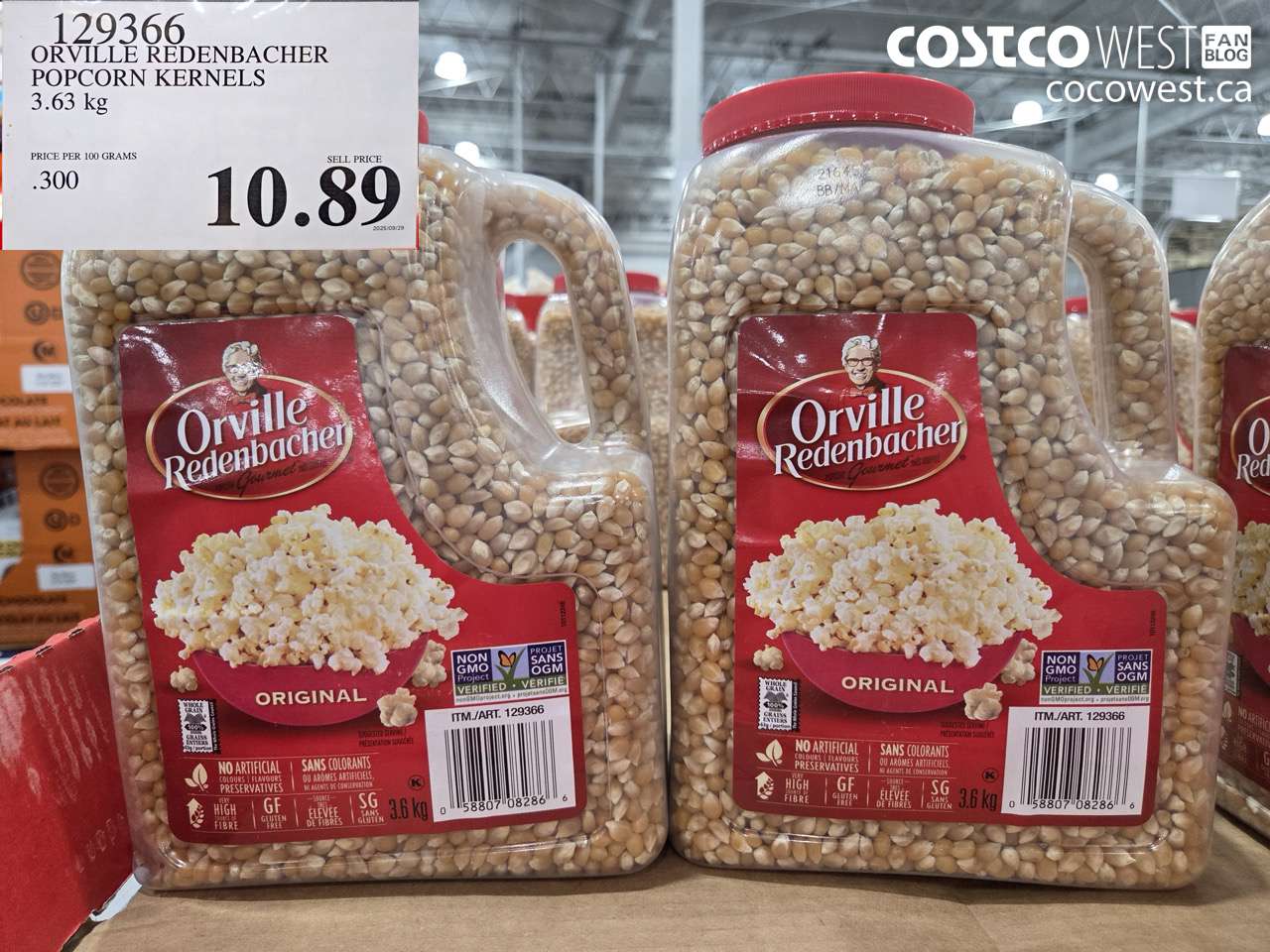 129366 ORVILLE REDENBACHER POPCORN KERNELS 3.63 kg $10.89