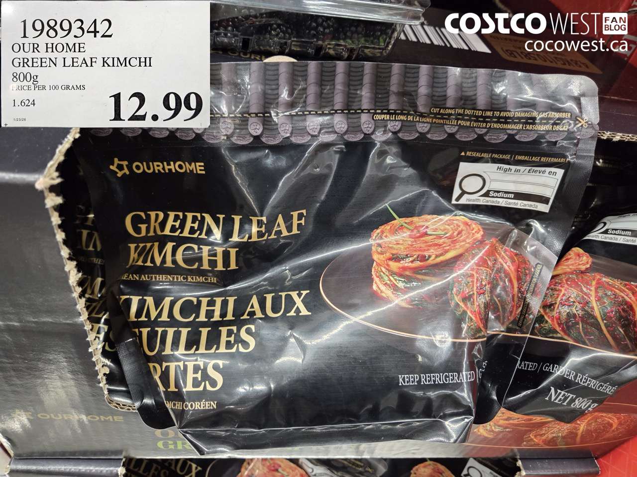 1989342 OUR HOME GREEN LEAF KIMCHI 800G $12.99