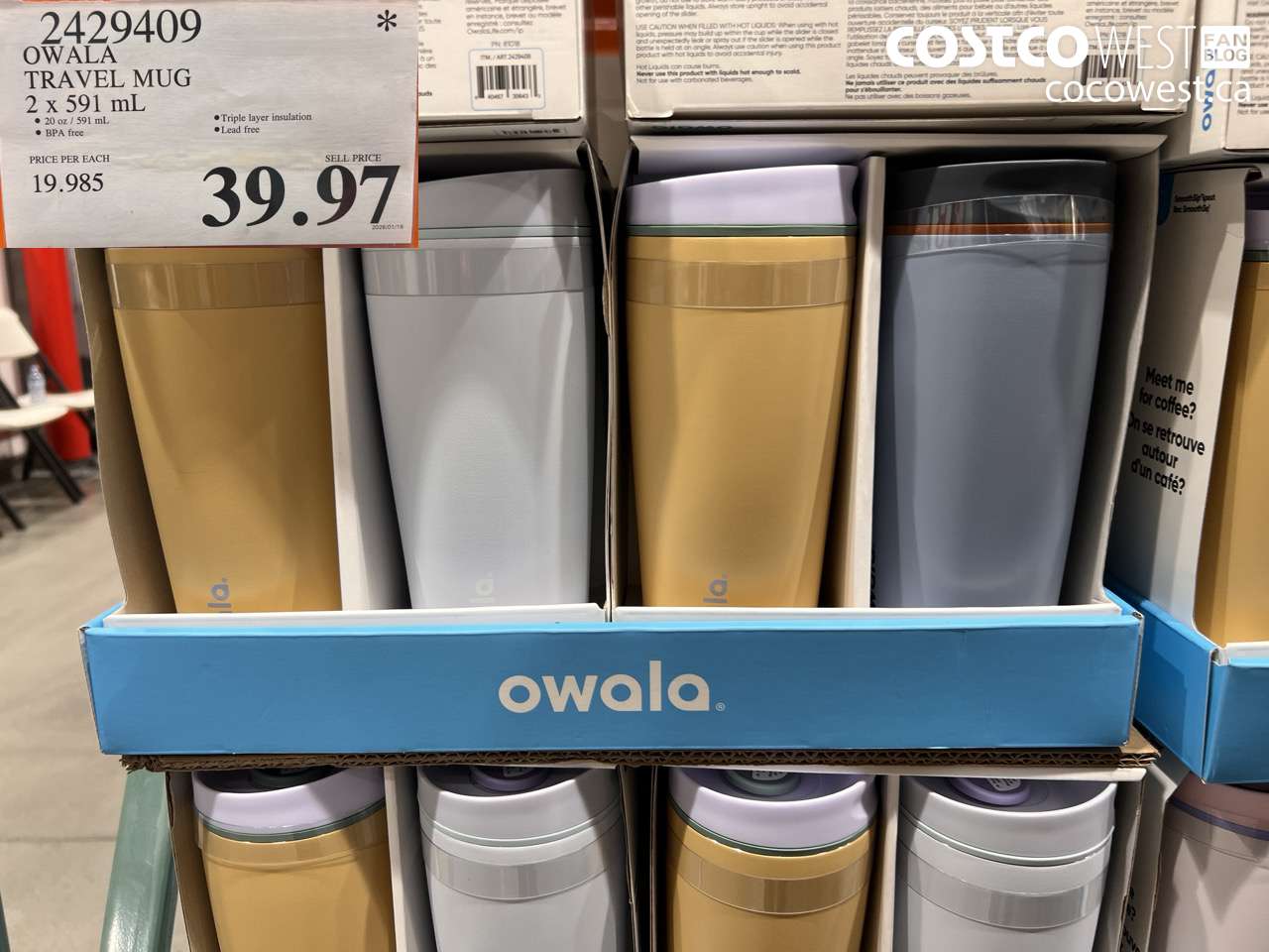 2429409 OWALA TRAVEL MUG 2 X 591ML $39.97