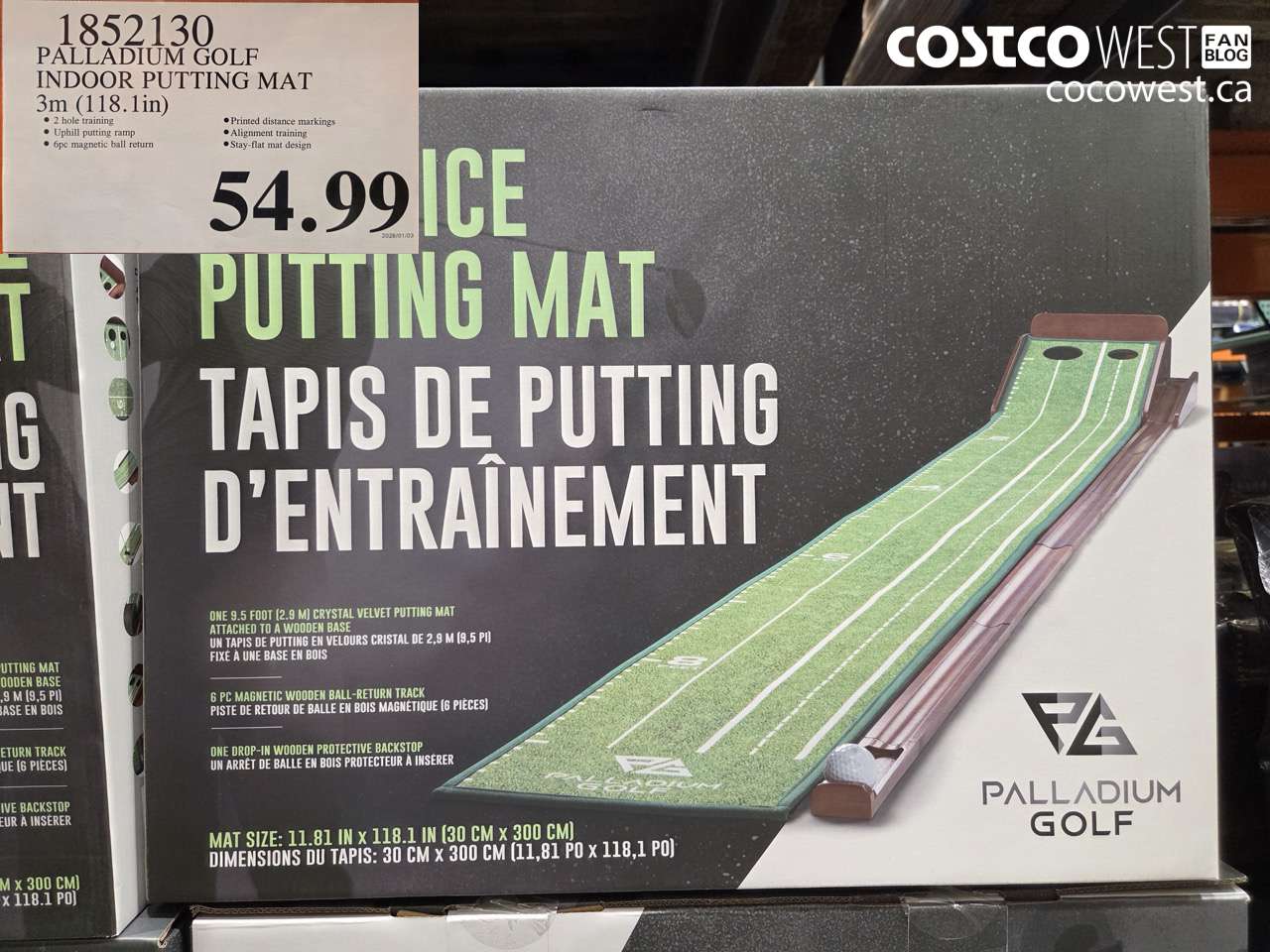 1852130 PALLADIUM GOLF INDOOR PUTTING MAT 3M (118.1IN) $54.99