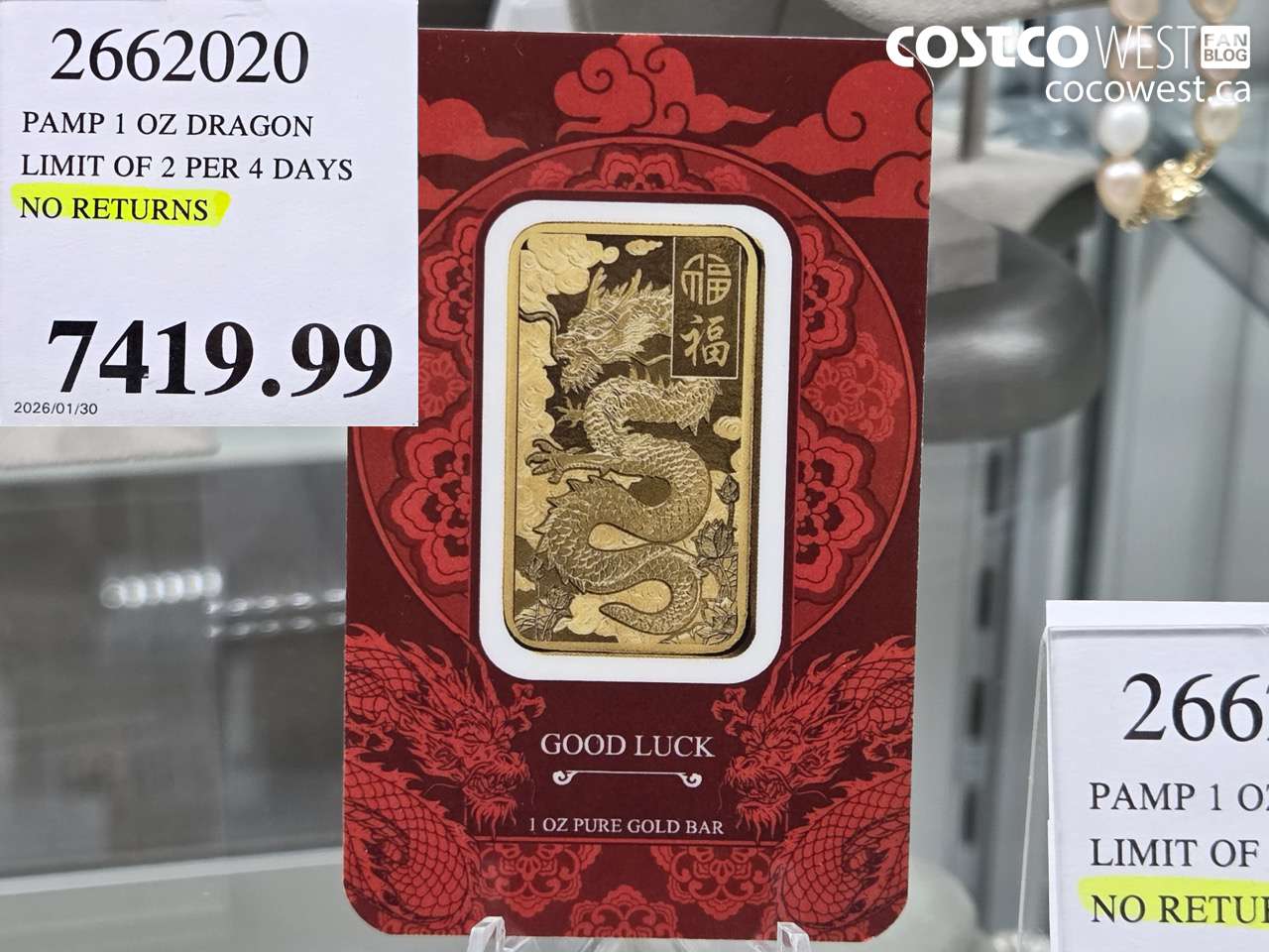 2662020 PAMP 1 OZ DRAGON LIMIT OF 2 PER 4 DAYS NO RETURNS $7419.99