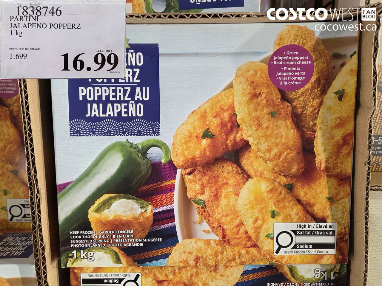 1838746 PARTINI JALAPENO POPPERZ 1KG $16.99