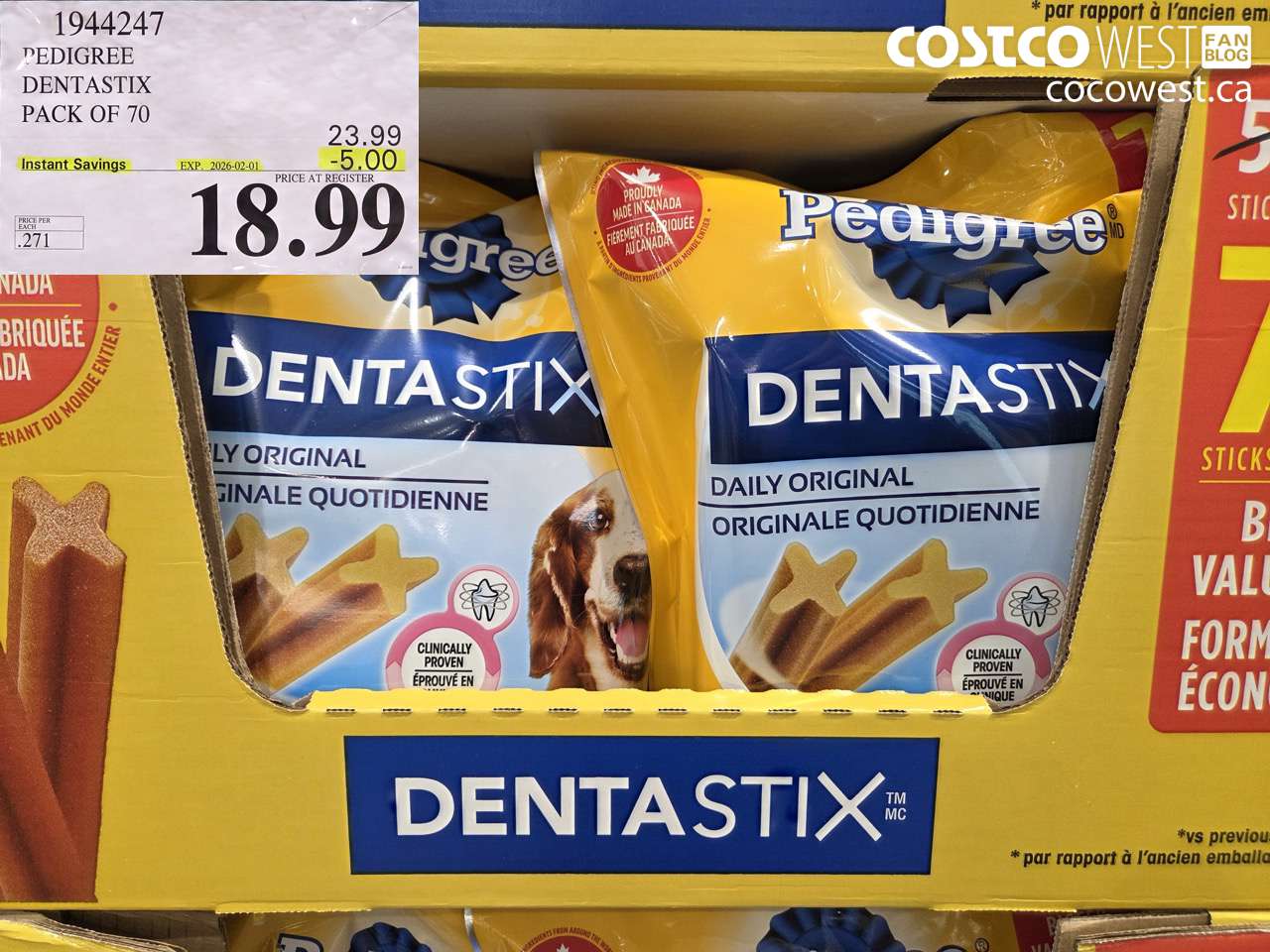 1944247 PEDIGREE DENTASTIX PACK OF 70 ($5.00 INSTANT SAVINGS EXPIRES ON 2026-02-01) $18.99