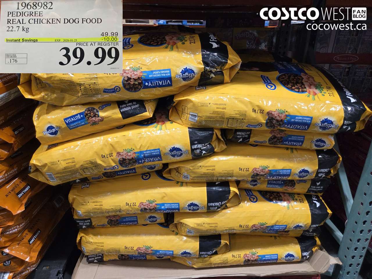 1968982 PEDIGREE REAL CHICKEN DOG FOOD 22.7 kg ($10.00 INSTANT SAVINGS EXPIRES ON 2026-01-25) $39.99