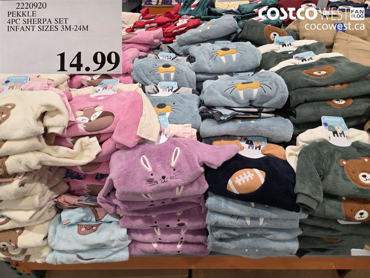2220920 PEKKLE 4PC SHERPA SET INFANT SIZES 3M-24M $14.99