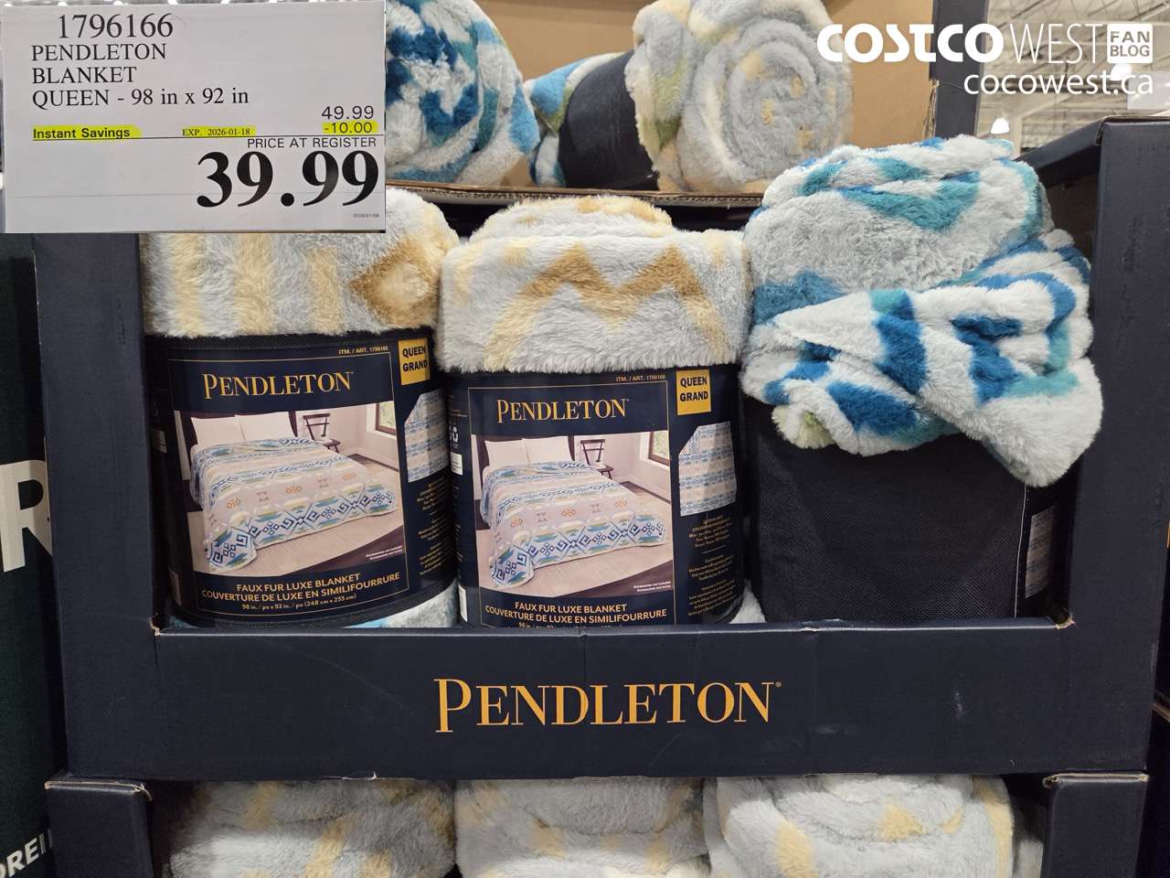 1796166 PENDLETON BLANKET QUEEN - 98 in x 92 in ($10.00 INSTANT SAVINGS EXPIRES ON 2026-01-18) $39.99
