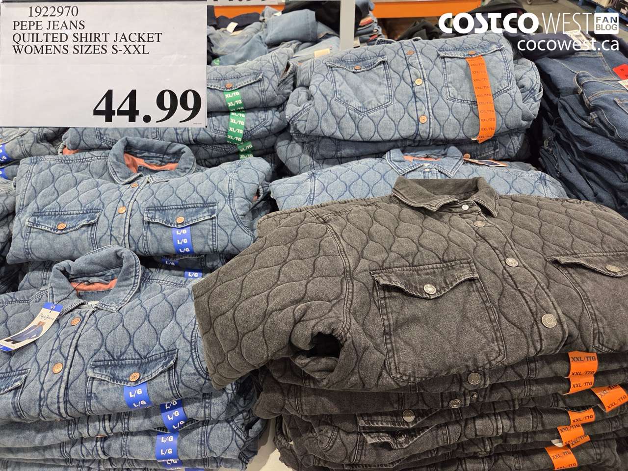 1922970 PEPE JEANS QUILTED SHIRT JACKET WOMENS SIZES S-XXL $44.99