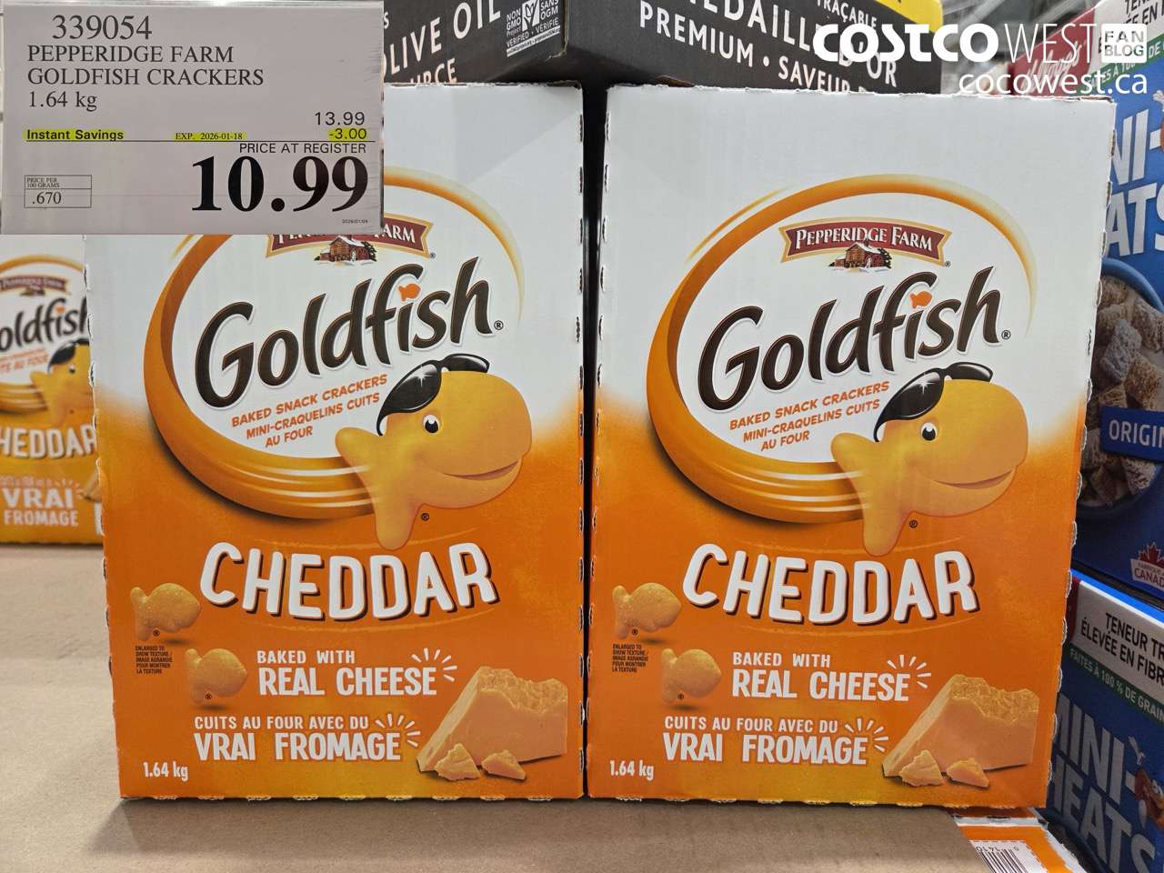 339054 PEPPERIDGE FARM GOLDFISH CRACKERS 1.64 kg ($3.00 INSTANT SAVINGS EXPIRES ON 2026-01-18) $10.99