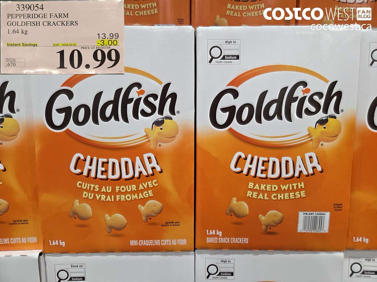 339054 PEPPERIDGE FARM GOLDFISH CRACKERS 1.64 kg ($3.00 INSTANT SAVINGS EXPIRES ON 2026-02-01) $10.99