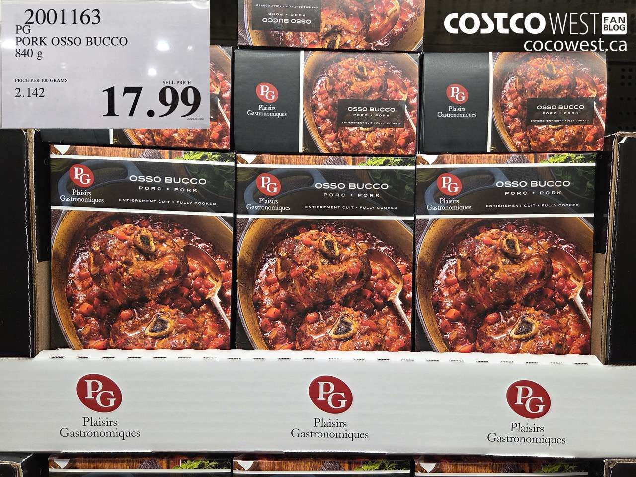 2001163 PG PORK OSSO BUCCO 840G $17.99