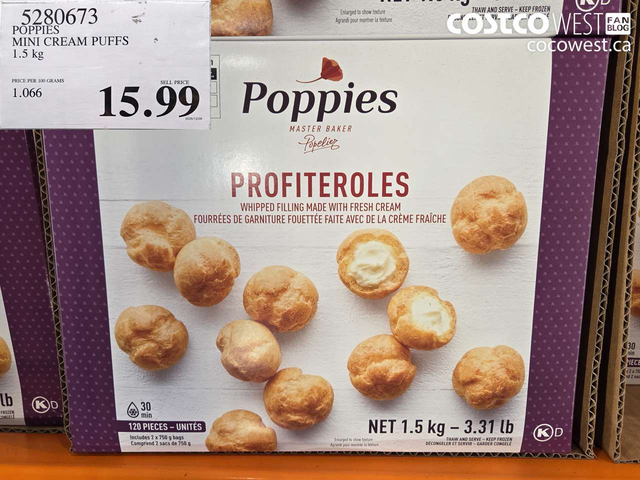 5280673 POPPIES MINI CREAM PUFFS 1.5 kg $15.99