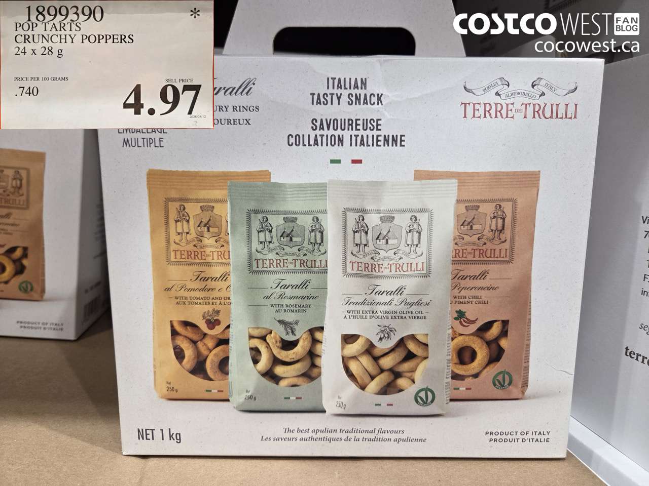 1899390 POP TARTS CRUNCHY POPPERS 24 X 28G $4.97