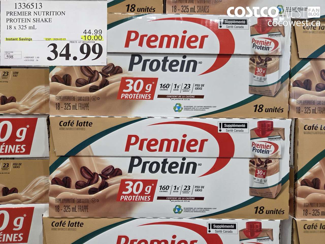 1336513 PREMIER NUTRITION PROTEIN SHAKE 18 x 325 mL ($10.00 INSTANT SAVINGS EXPIRES ON 2026-02-15) $34.99