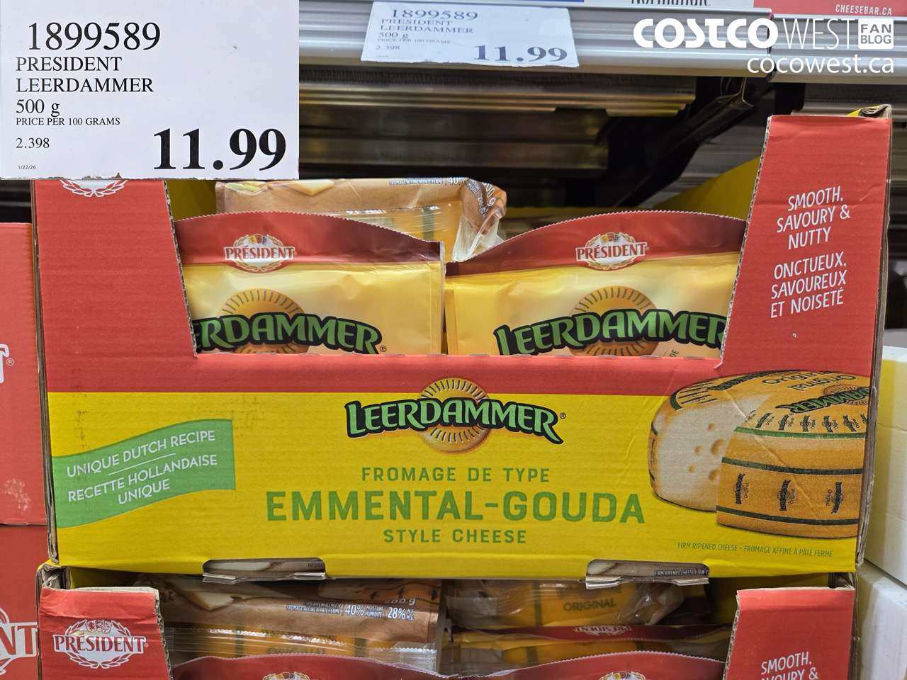 1899589 PRESIDENT LEERDAMMER 500G $11.99