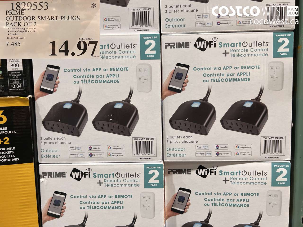 1829553 PRIME OUTDOOR SMART PLUGS PACK OF 2 $14.97