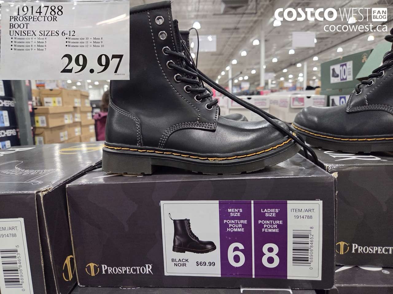 1914788 PROSPECTOR BOOT UNISEX SIZES 6-12 $29.97