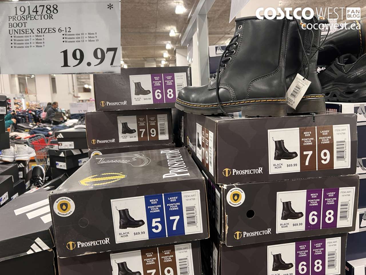 1914788 PROSPECTOR BOOT UNISEX SIZES 6-12 $19.97