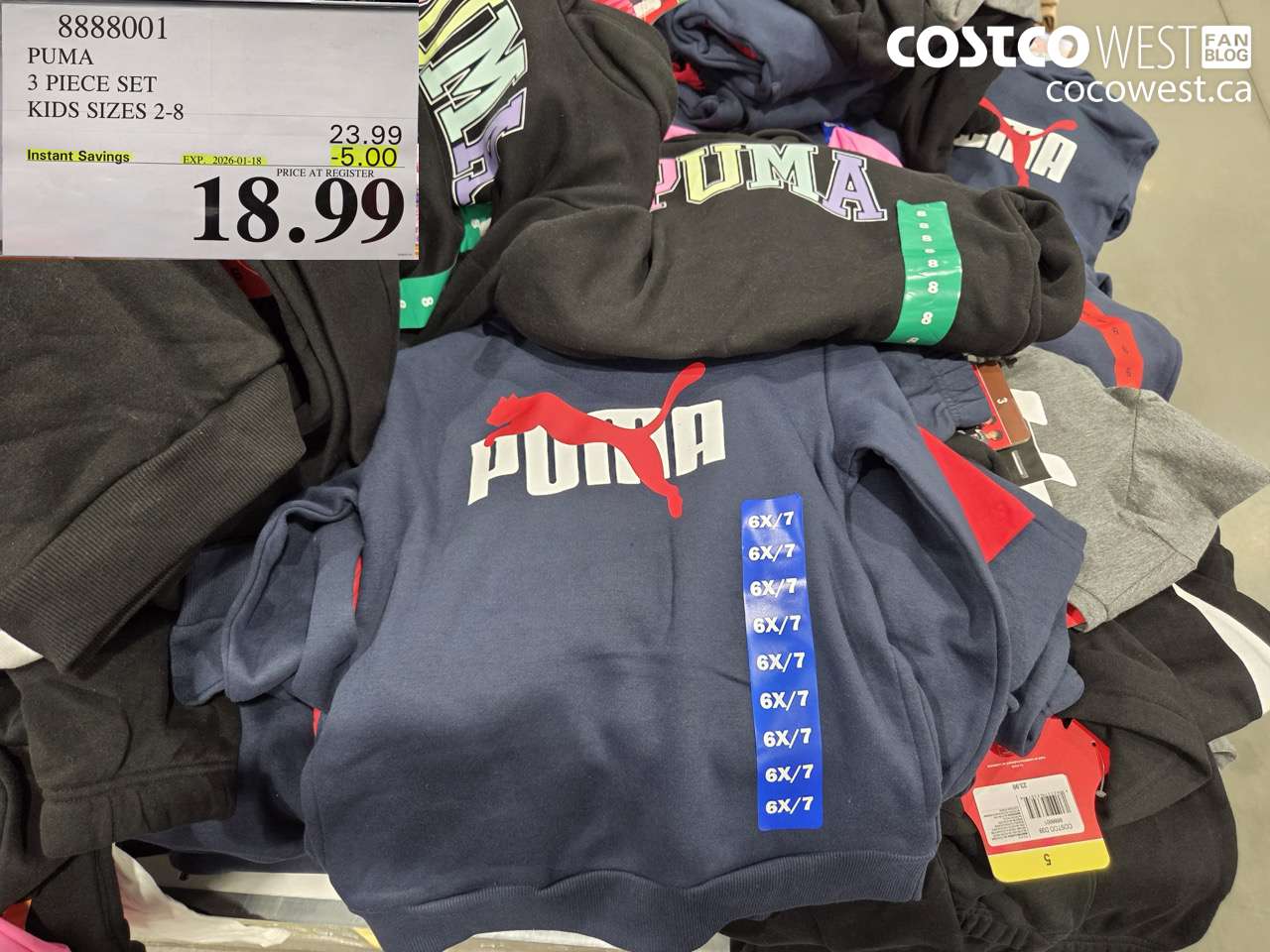 8888001 PUMA 3PC SET KIDS SIZES 2-8 ($5.00 INSTANT SAVINGS EXPIRES ON 2026-01-18) $18.99
