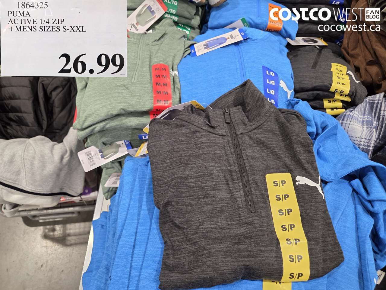 1864325 PUMA ACTIVE 1/4 ZIP MENS SIZES S-XXL $26.99