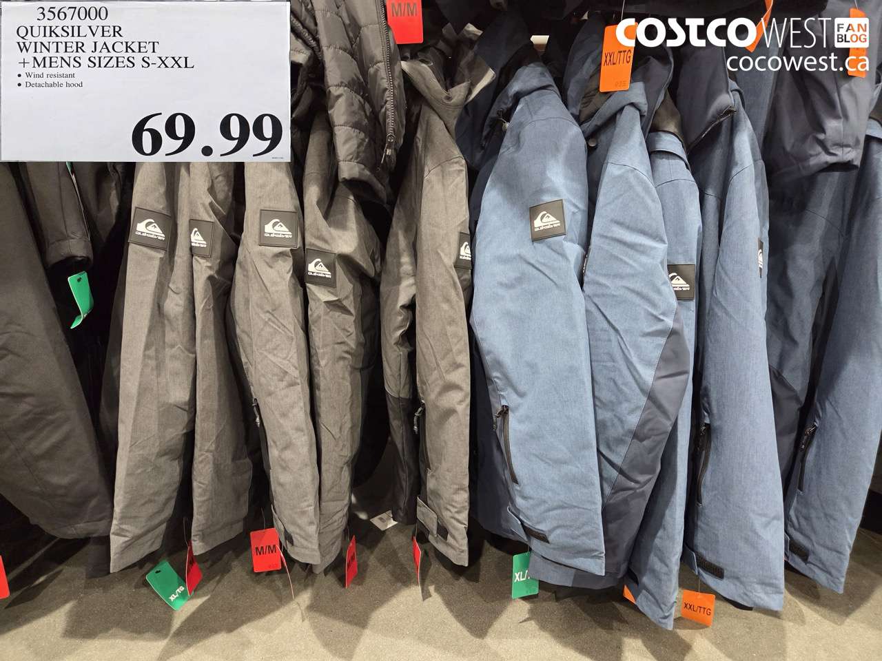 3567000 QUIKSILVER WINTER JACKET MENS SIZES S-XXL $69.99