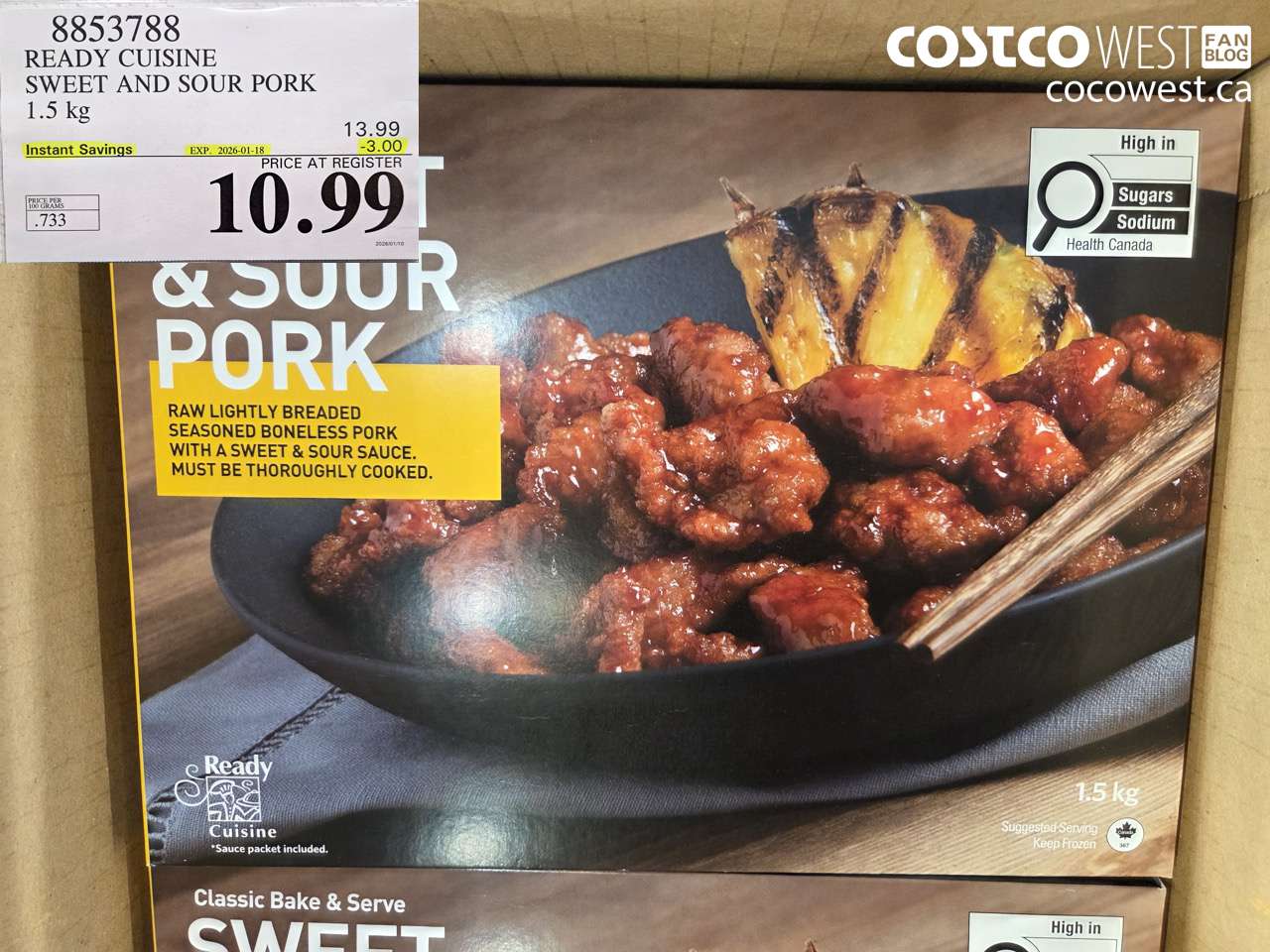 8853788 READY CUISINE SWEET AND SOUR PORK 1.5 kg  ($3.00 INSTANT SAVINGS EXPIRES ON 2026-01-18) $10.99