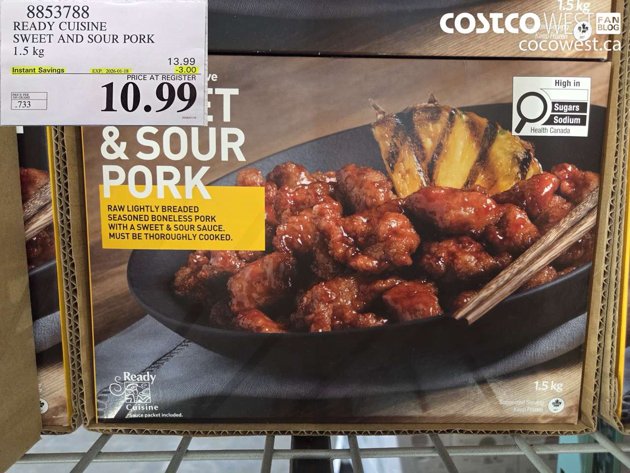 8853788 READY CUISINE SWEET AND SOUR PORK 1.5 kg  ($3.00 INSTANT SAVINGS EXPIRES ON 2026-01-18) $10.99