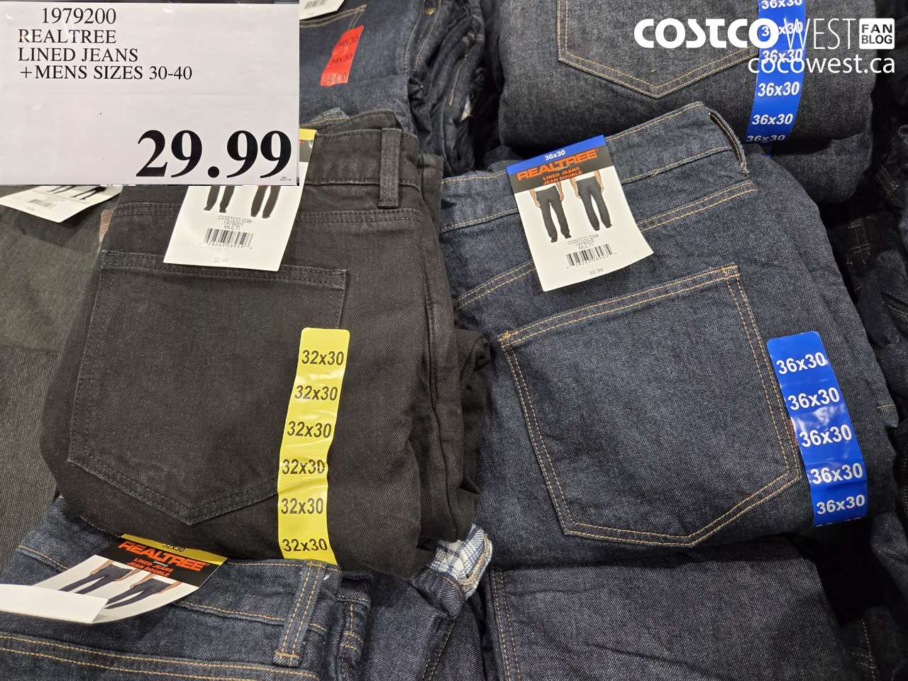 1979200 REALTREE LINED JEANS MENS SIZES 30-40 $29.99