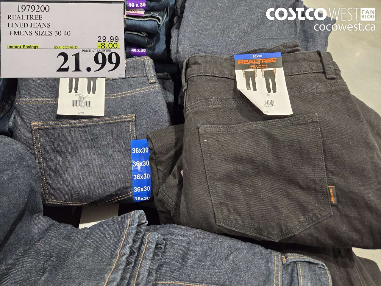 1979200 REALTREE LINED JEANS MENS SIZES 30-40 ($8.00 INSTANT SAVINGS EXPIRES ON 2026-01-25) $21.99