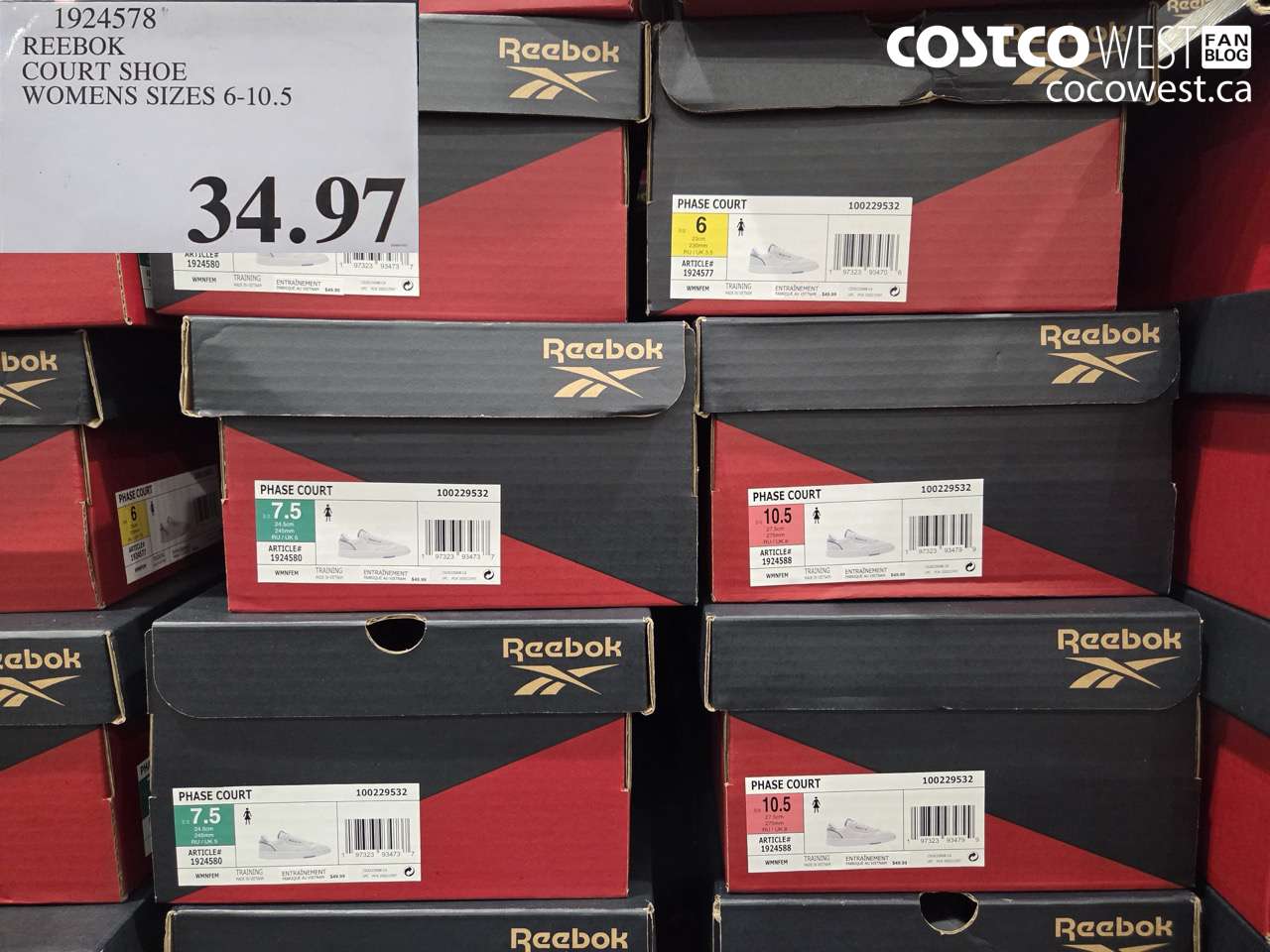 1924578 REEBOK COURT SHOE WOMENS SIZES 6-10.5 $34.97