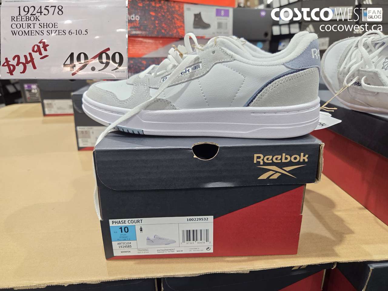 1924578 REEBOK COURT SHOE WOMENS SIZES 6-10.5 $34.97