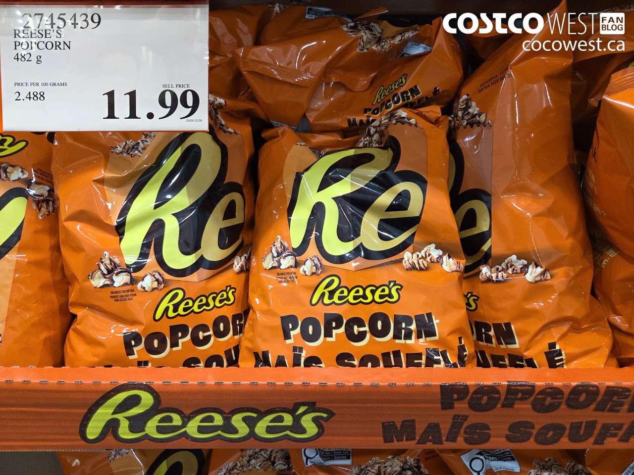 2745439 REESE'S POPCORN 482G $11.99