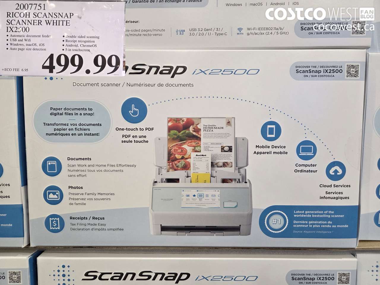 2007751 RICOH SNAPSCAN SCANNER WHITE IX2500 $499.99