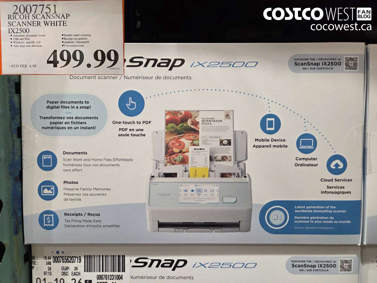 2007751 RICOH SNAPSCAN SCANNER WHITE IX2500 $499.99