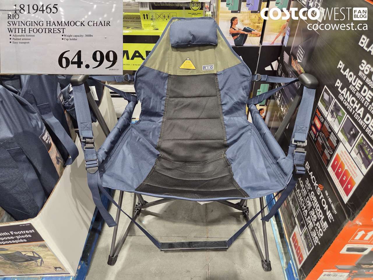 1819465 RIO SWINGING HAMMOCK CHAIR WITH FOOTREST $64.99