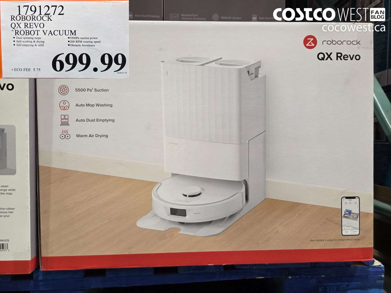 1791272 ROBOROCK QX REVO VACUUM WITH DOCKING STATION $699.99