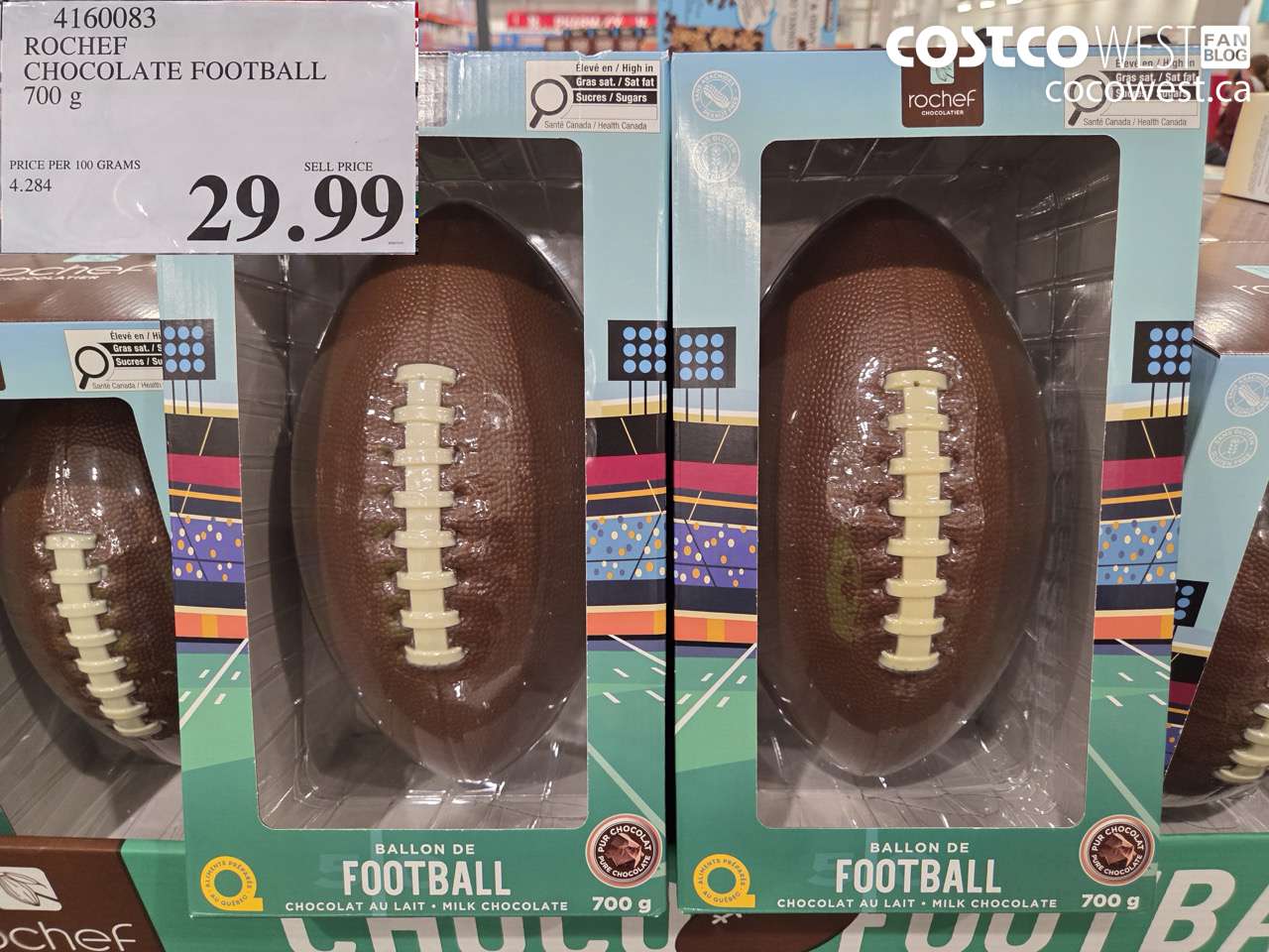 4160083 ROCHEF CHOCOLATE FOOTBALL 700G $29.99
