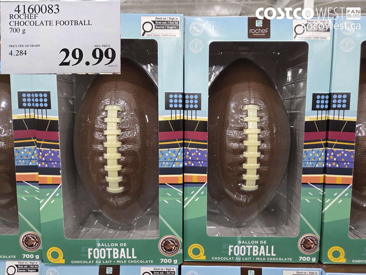 4160083 ROCHEF CHOCOLATE FOOTBALL 700G $29.99