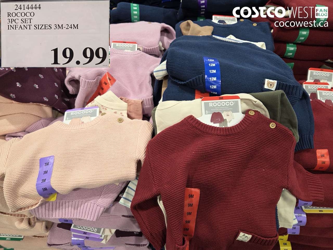 2414444 ROCOCO 3PC SET INFANT SIZES 3M-24M $19.99