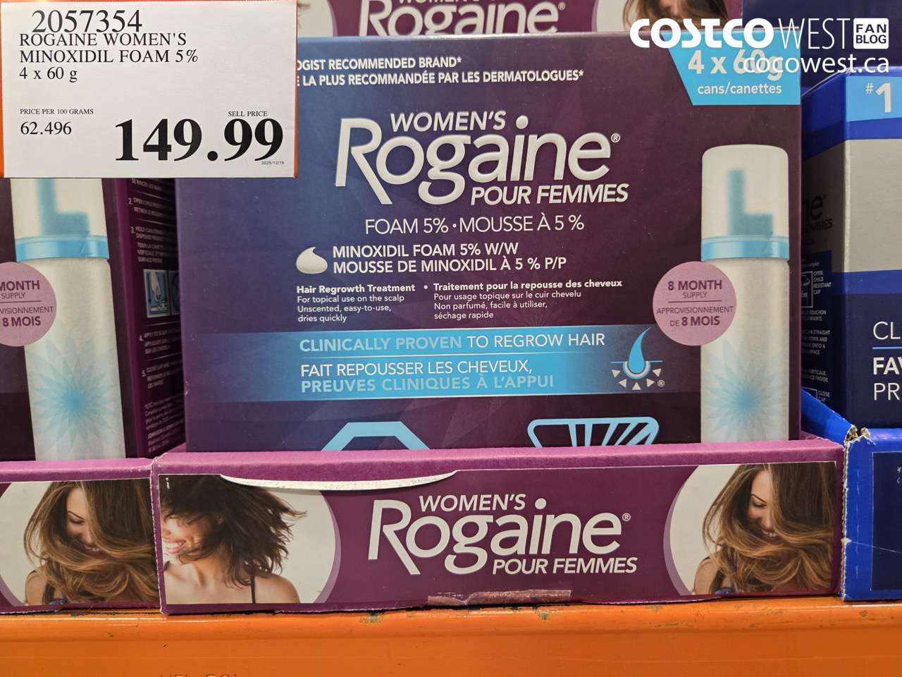 2057354 ROGAINE WOMEN'S MINOXIDIL FOAM 5% 4 X 60G $149.99