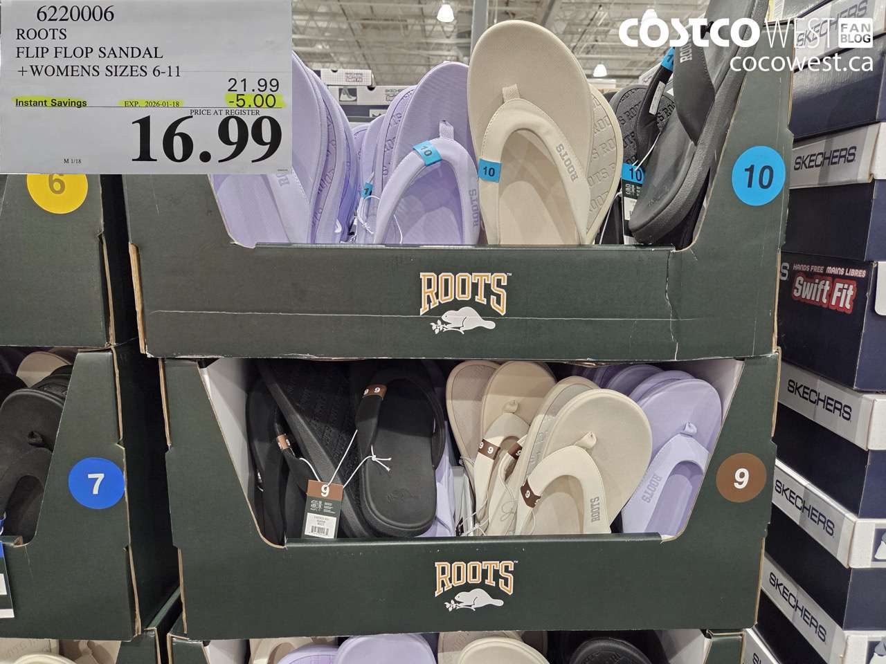 6220006 ROOTS FLIP FLOP SANDAL WOMENS SIZES 6-11 ($5.00 INSTANT SAVINGS EXPIRES ON 2026-01-18) $16.99