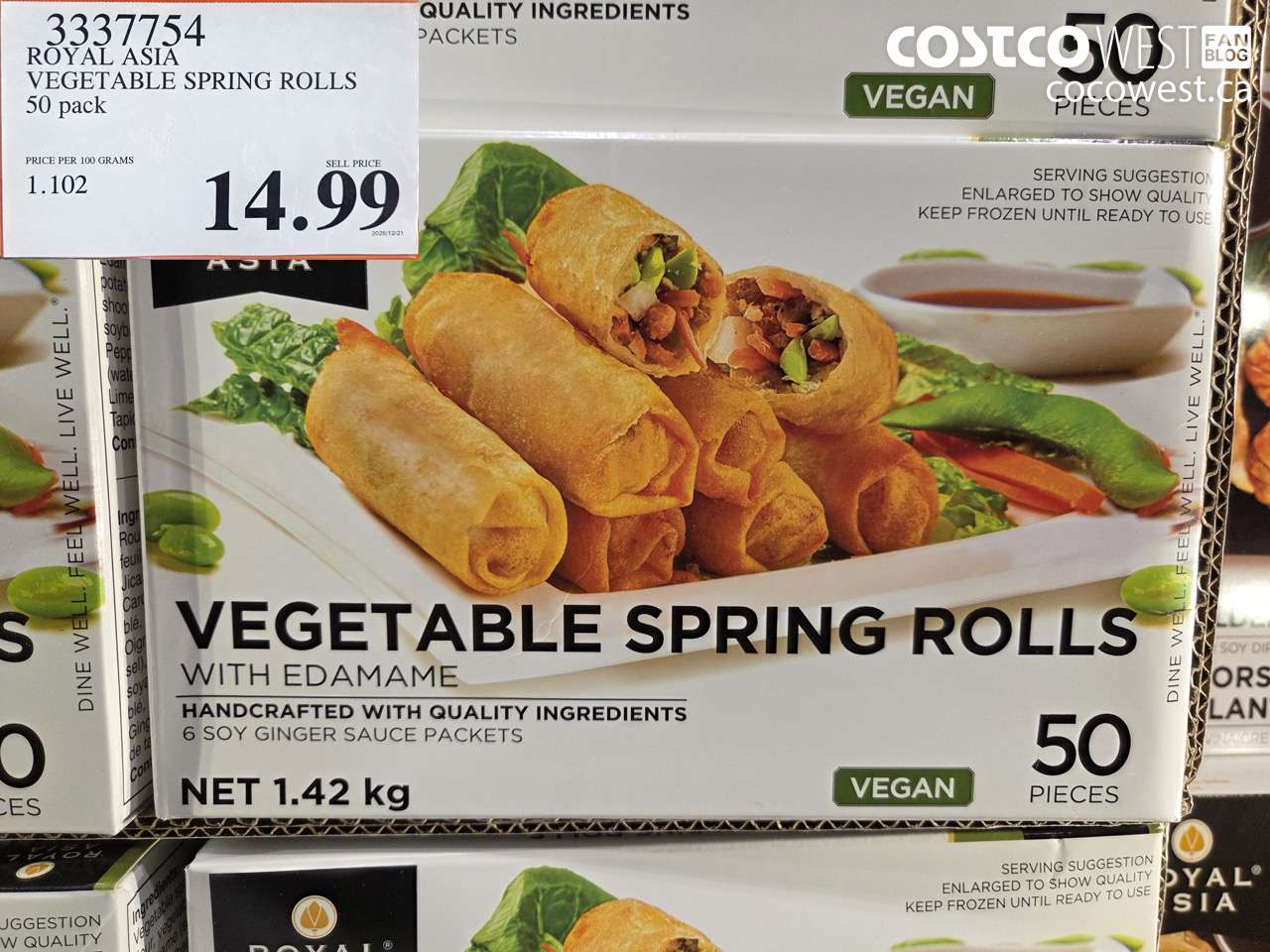 3337754 ROYAL ASIA VEGETABLE SPRING ROLLS 50 PACK $14.99