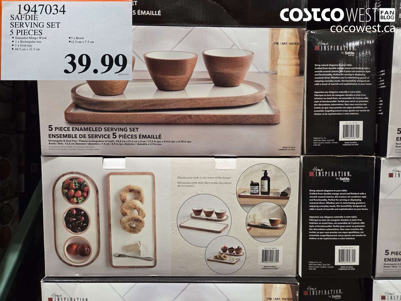 1947034 SAFDIE SERVING SET 5 PIECES $39.99