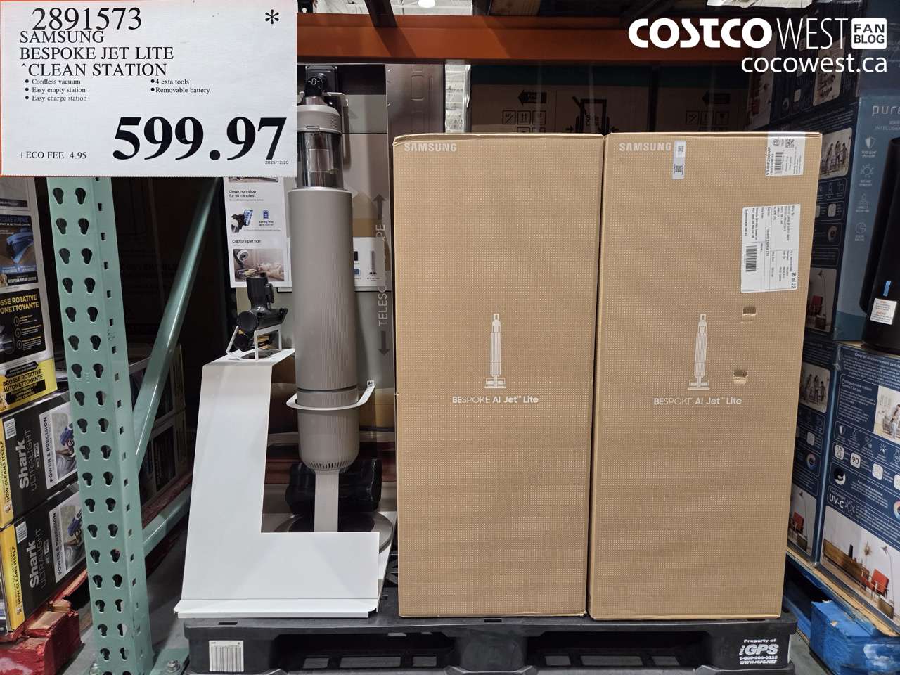 2891573 SAMSUNG BESPOKE JET LITE CLEAN STATION $599.97