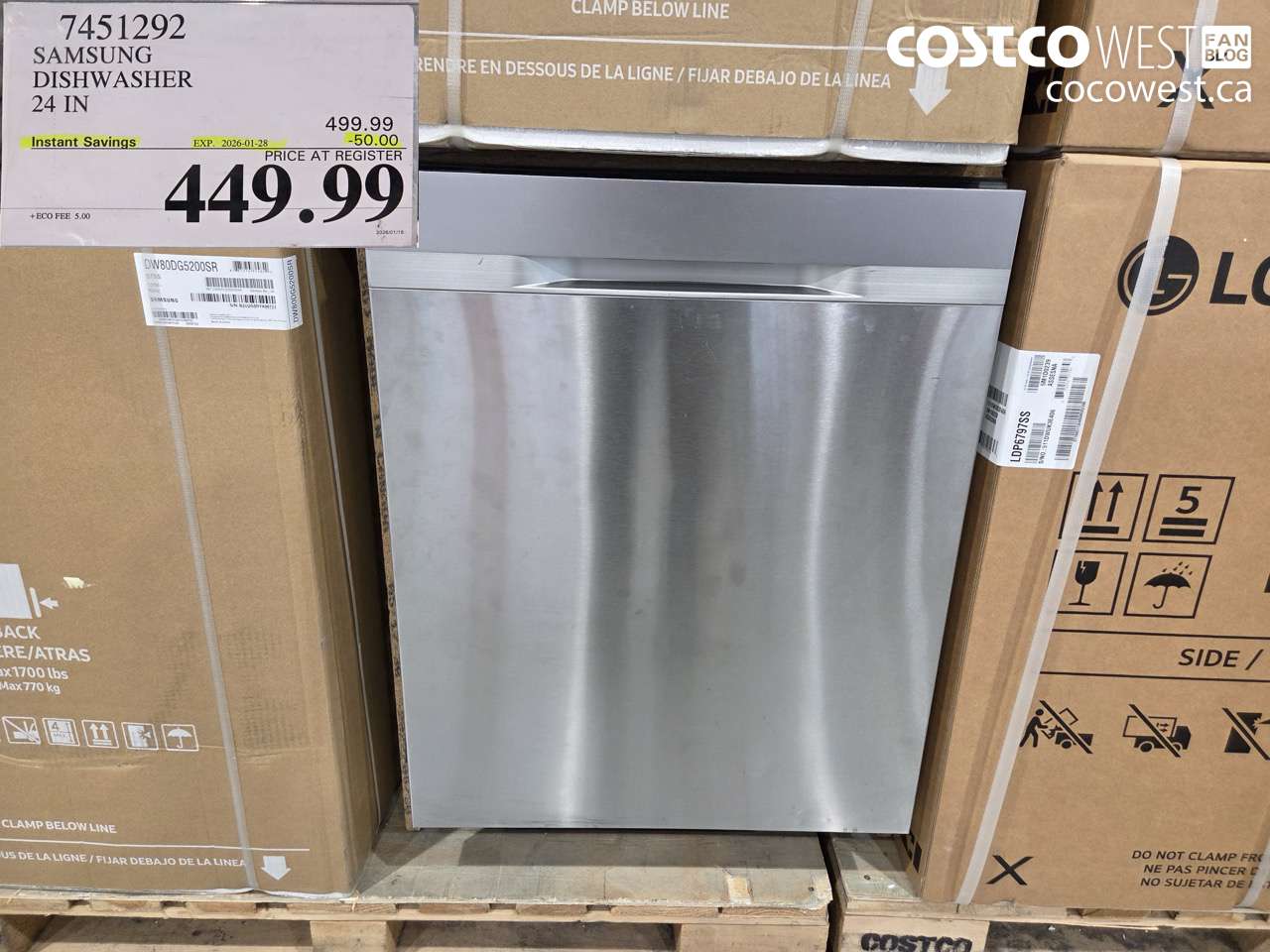 7451292 SAMSUNG DISHWASHER 24IN  ($50.00 INSTANT SAVINGS EXPIRES ON 2026-01-28) $449.99