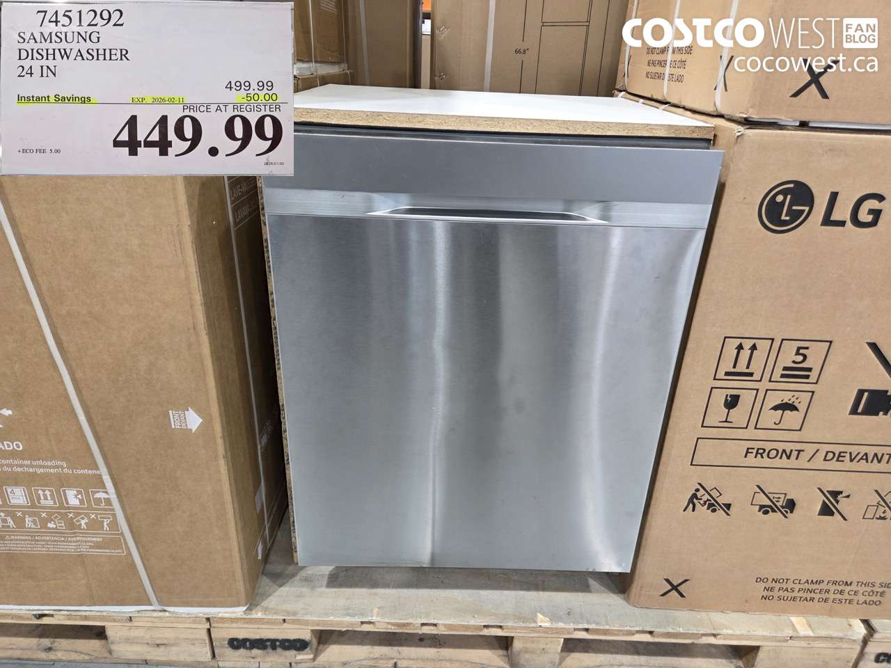 7451292 SAMSUNG DISHWASHER 24IN  ($50.00 INSTANT SAVINGS EXPIRES ON 2026-02-11) $449.99