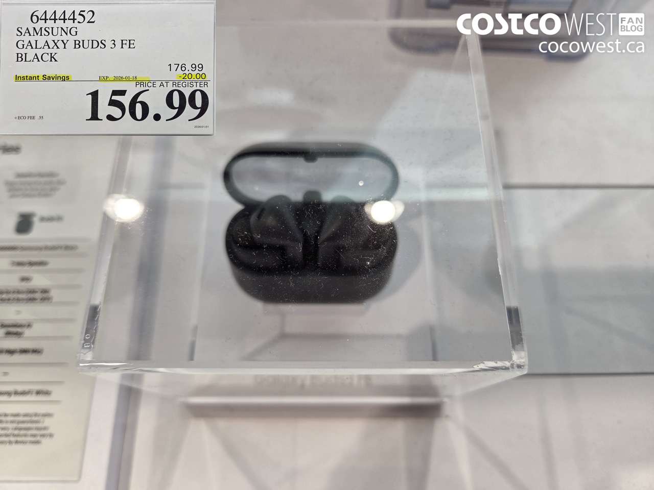6444452 SAMSUNG GALAXY BUDS 3 FE BLACK ($20.00 INSTANT SAVINGS EXPIRES ON 2026-01-18) $156.99