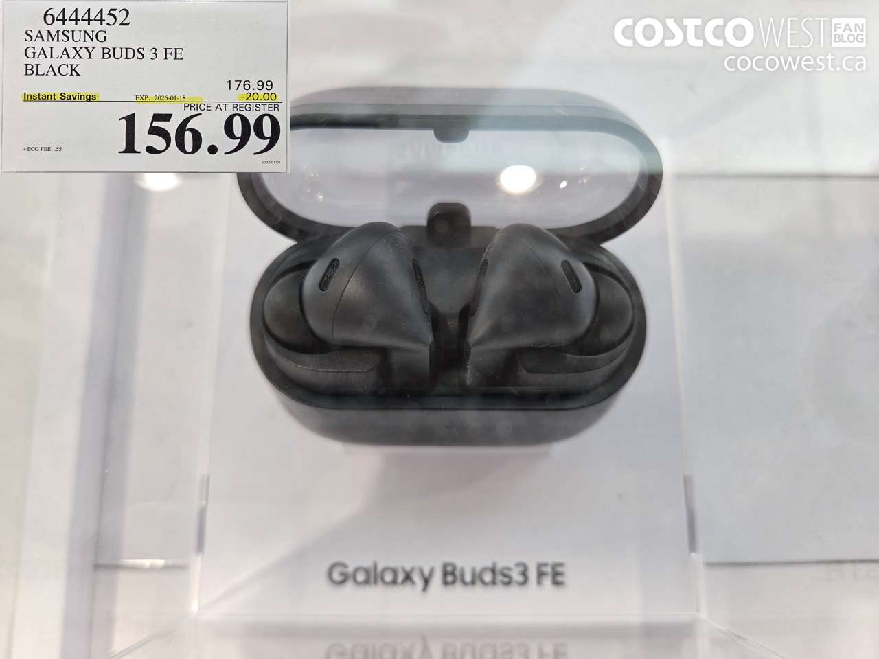 6444452 SAMSUNG GALAXY BUDS 3 FE BLACK ($20.00 INSTANT SAVINGS EXPIRES ON 2026-01-18) $156.99