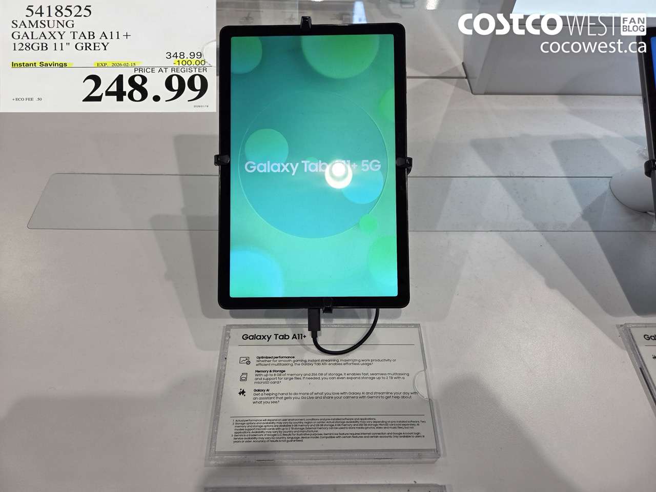 5418525 SAMSUNG GALAXY TAB A11 + 128GB 11