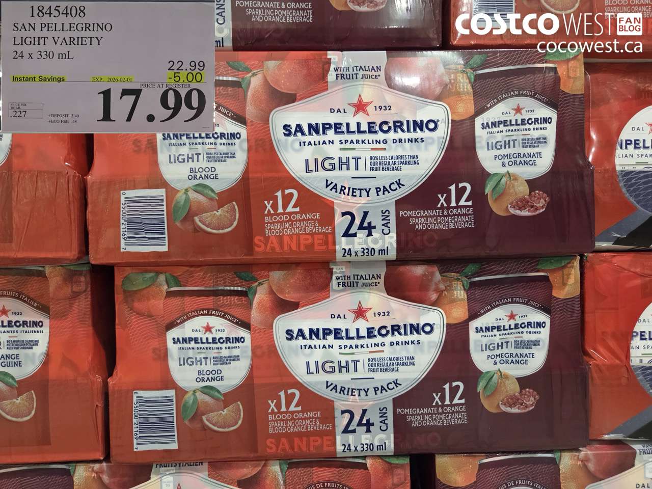 1845408 SAN PELLEGRINO LIGHT VARIETY 24 X 330ML ($5.00 INSTANT SAVINGS EXPIRES ON 2026-02-01) $17.99
